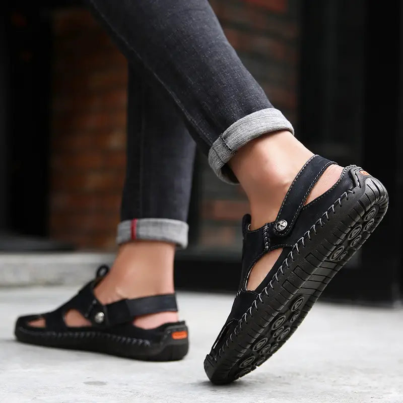 Monarch Wear - Men's High Quality Soft Leather Casual Sandals - CloudWay™