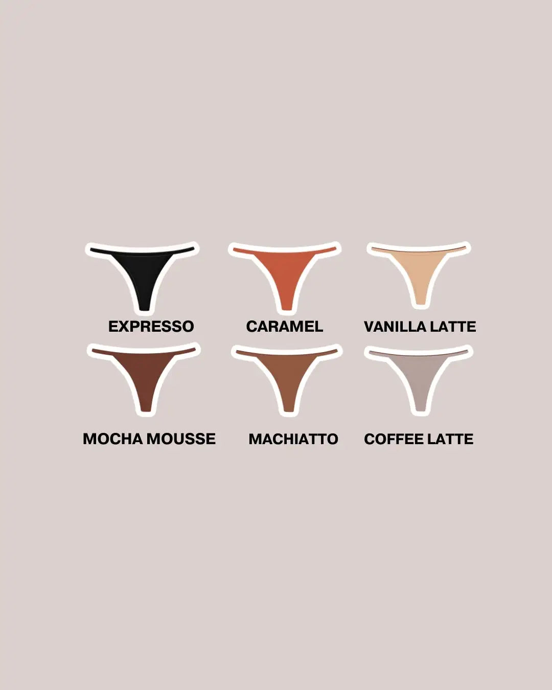 Combo Leve 10 e Pague 8 - Calcinhas Em Microfibra Mocha Mousse