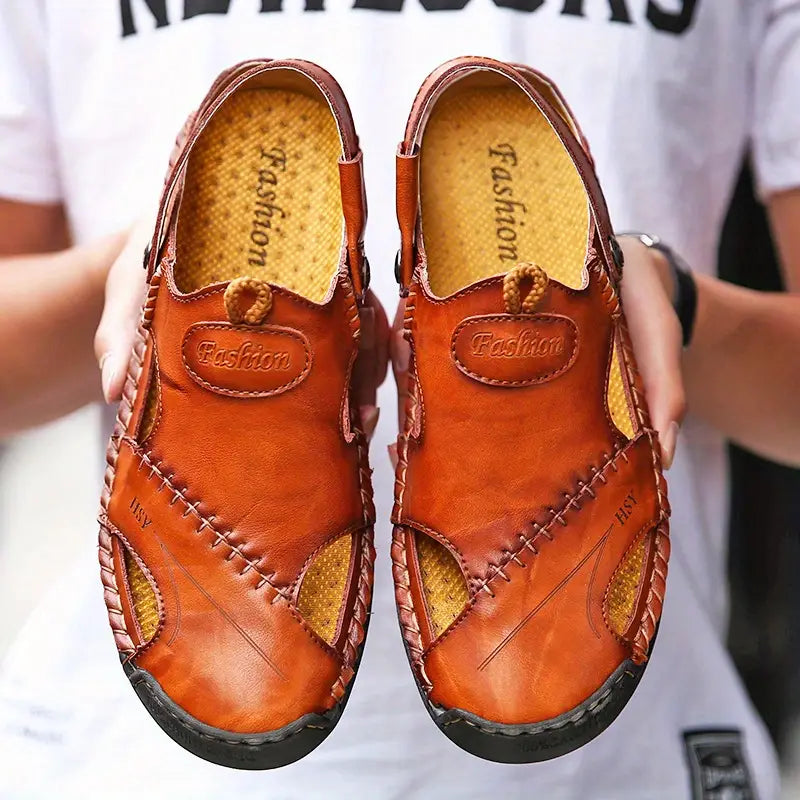 Monarch Wear - Men's High Quality Soft Leather Casual Sandals - CloudWay™