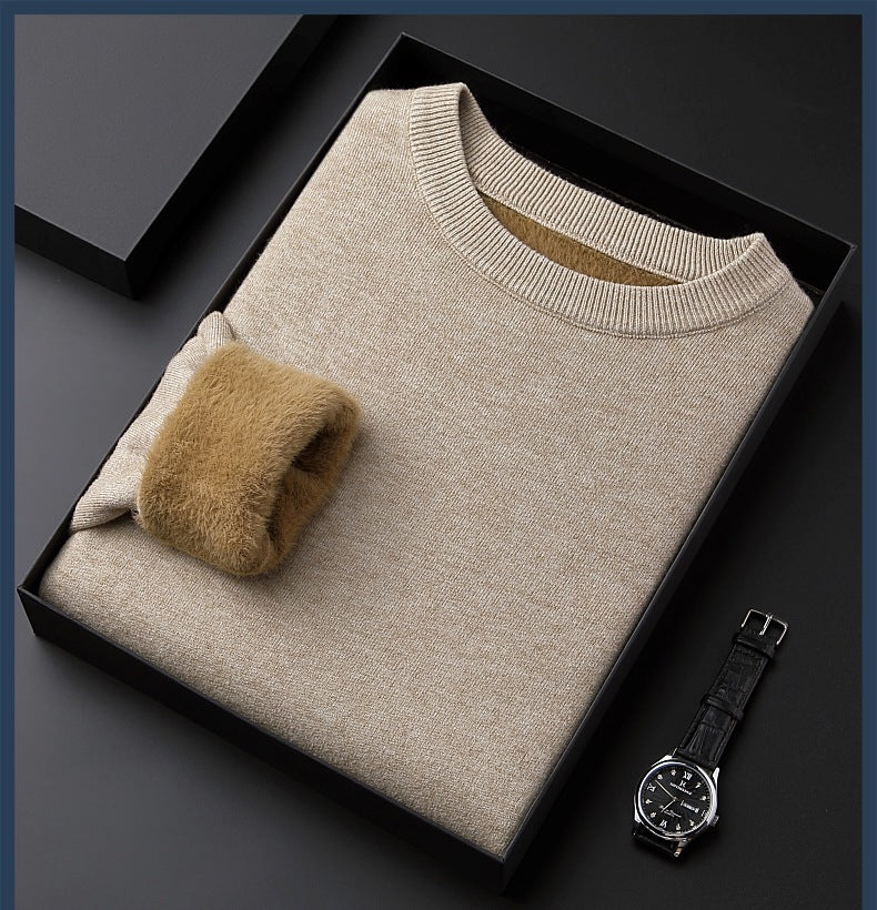 Monarch Wear - Men's Solid Color Thick Cashmere Sweater - High Quality