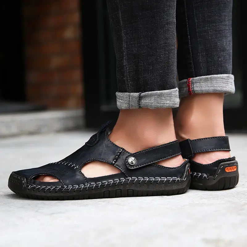 Monarch Wear - Men's High Quality Soft Leather Casual Sandals - CloudWay™