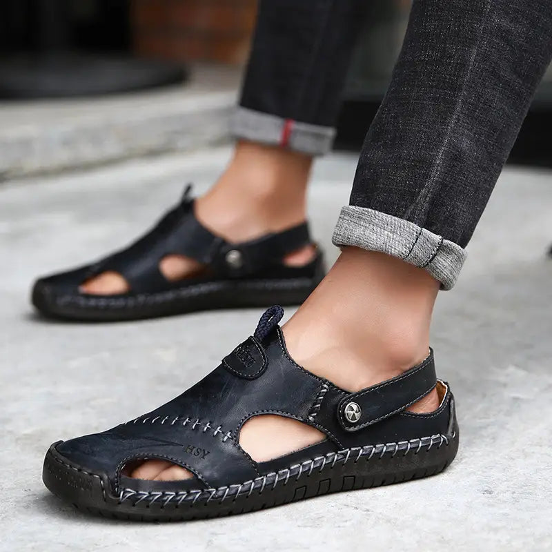 Monarch Wear - Men's High Quality Soft Leather Casual Sandals - CloudWay™