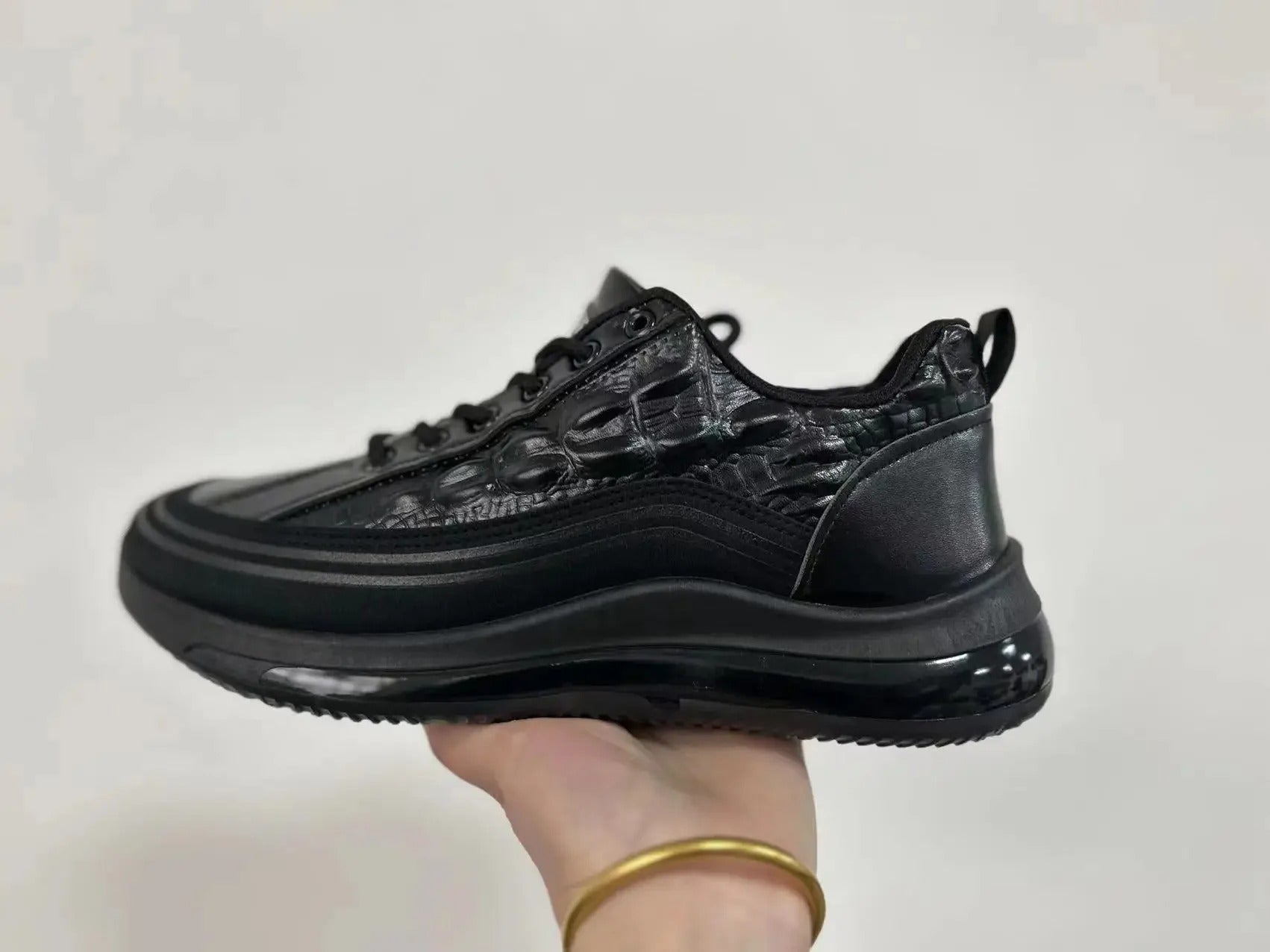 Monarch Wear - Italian Crocodile Print Air Cushion Casual Shoes for Men