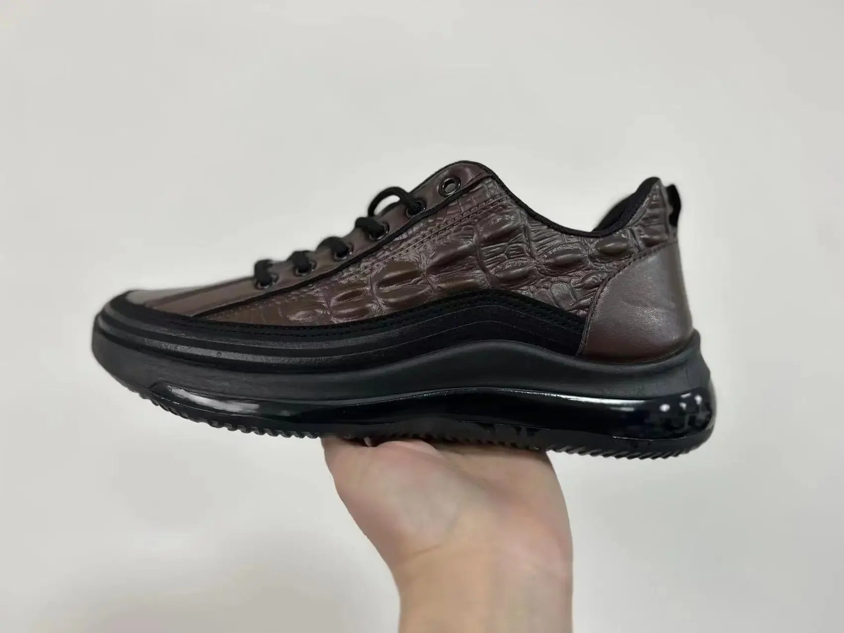 Monarch Wear - Italian Crocodile Print Air Cushion Casual Shoes for Men