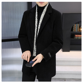 Monarch Wear - Men's Tweed Winter Jacket with Lapel, Lined with White Duck Down