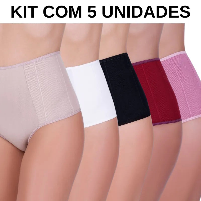 Kit com 5 Calcinhas Premium - Seca Barriga e Redutora de Medidas + Brinde