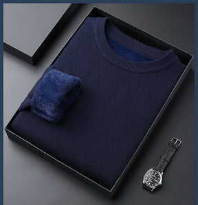 Monarch Wear - Men's Solid Color Thick Cashmere Sweater - High Quality