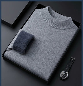 Monarch Wear - Men's Solid Color Thick Cashmere Sweater - High Quality